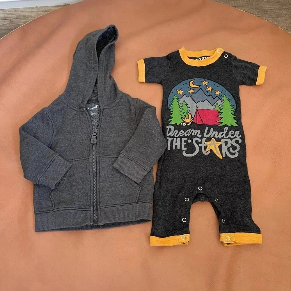 Baby boy bundle Oshkosh, cat & jack, carters and lazy one pajama